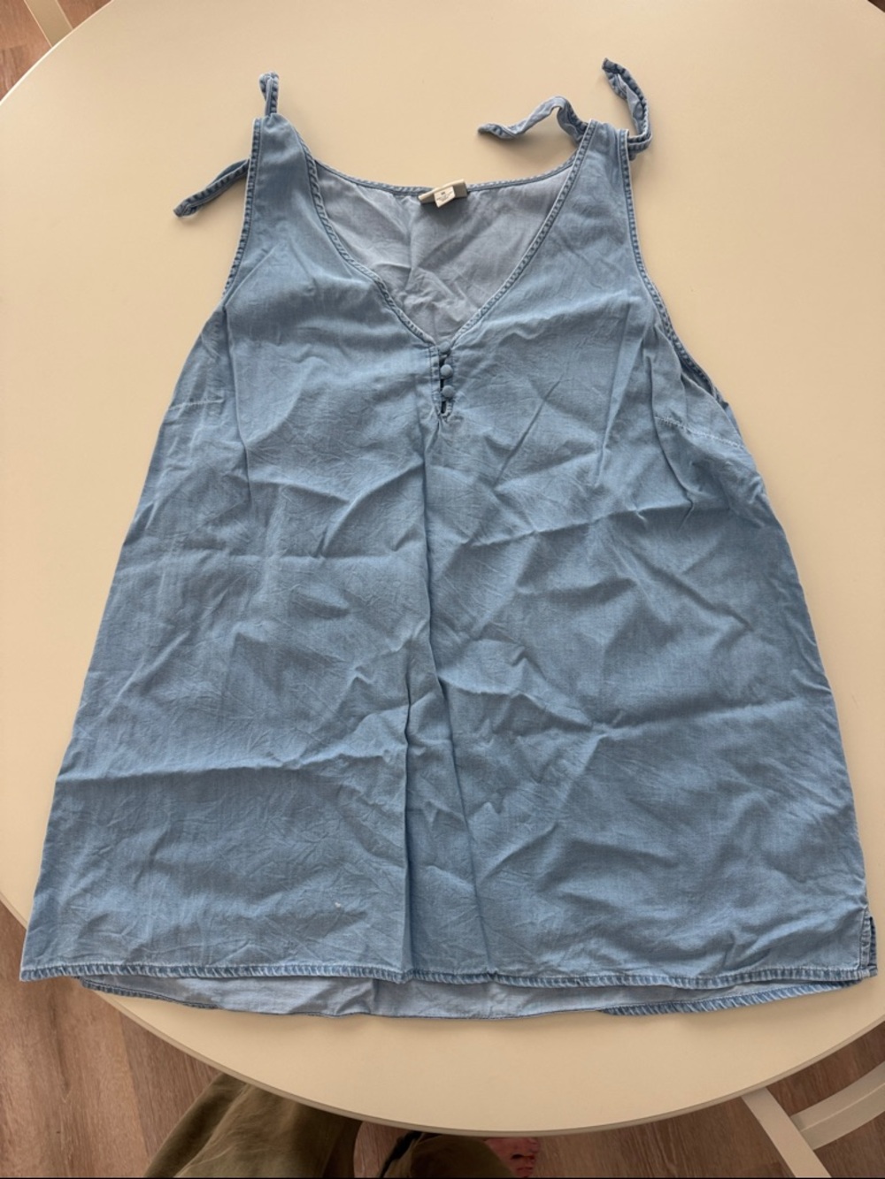 St. John's Bay Light Blue Tie-Shoulder V-Neck Tank